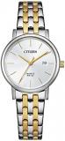 Citizen Quartz Silver Dial Two-Tone Ladies Watch EU6094-53A