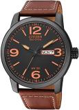 Citizen Men's Analogue Eco-Drive Watch with Leather Strap BM8476-07EE, Black/Brown, Strap