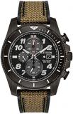 Citizen Eco-Drive Promaster Tough Quartz Mens Watch, Stainless Steel with CORDURA® strap, Beige (Model: CA0727-04E)