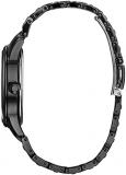 Citizen Women's Eco-Drive Disney Villain Evil Queen Crystal Watch and Pin Gift Set in Black IP Stainless Steel, Snow White Art Black Dial (Model: FE6107-68W)
