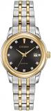 Citizen Eco-Drive Corso Quartz Womens Watch, Stainless Steel, Diamond, Two-Tone (Model: EW2394-59E)
