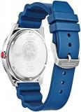 Citizen Men's Eco-Drive Marvel Spider Man Watch and Pin Gift Set in Stainless Steel with Blue Polyurethane Strap, Spider Man 60th Anniversary Blue Webbed Dial (Model: AW2050-49W)