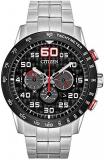 Citizen Men's Eco-Drive Weekender Chronograph Watch in Stainless Steel, Black Dial (Model: CA4431-50E)