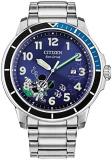 Citizen Eco-Drive Disney Quartz Men's Watch, Stainless Steel, Mickey Mouse, Silver-Tone (Model: AW1529-81W)