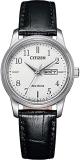 Citizen Women's Stainless Steel Eco-Drive Watch with Leather Strap, Black, 16 (Model: EW3260-17AE)