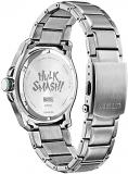 Citizen Eco-Drive Marvel Quartz Mens Watch, Stainless Steel, Hulk Smash, Silver-Tone (Model: AW1351-56W)