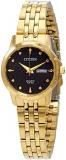 Citizen Quartz Black Dial Gold-Tone Ladies Watch EQ0603-59F