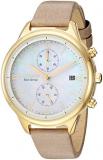 Citizen Eco-Drive Chandler Chronograph Womens Watch, Stainless Steel with Vegan Leather strap, Casual, Camel (Model: FB2002-08D)