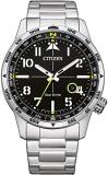 Citizen Men Analogue Eco-Drive Watch with Stainless Steel Strap BM7550-87E, Silver, One Size, Bracelet