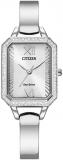 Citizen Ladies' Silhouette Crystal Eco-Drive Bangle Watch, Rectanlge Case, 3-Han...