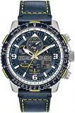 Citizen Men's Eco-Drive Promaster Air Skyhawk Atomic Time Keeping Pilot Watch in Stainless Steel with Blue Leather strap, Blue Dial (Model: JY8078-01L)