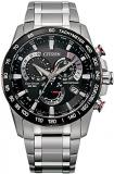 Citizen Men's Eco-Drive Sport Luxury PCAT Chronograph Watch Stainless Steel, Black Dial (Model: CB5898-59E)