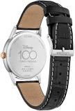 Citizen Eco-Drive Special Edition Disney 100 Steamboat Willie Mickey Mouse Watch and Pin Box Set, Black Leather Strap