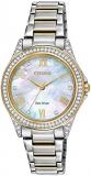 Citizen Ladies' Crystal Eco-Drive Watch, 3-Hand, Roman Numeral Markers, Mother-o...