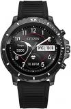 Citizen CZ Smart Grey Plated Silicone Strap Stainless Steel Smartwatch Touchscreen, Heartrate, GPS, Speaker, Bluetooth, Notifications, iPhone and Android Compatible, Powered by Google Wear OS