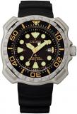 Citizen Men's Eco-Drive Promaster Sea Dive Watch in Super Titanium with Black Polyurethane Strap, Black Dial (Model: BN0220-16E)