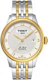 Tissot Mens Le Locle COSC 316L Stainless Steel case with Yellow Gold PVD Coating Swiss Automatic Watch, Grey, Stainless Steel, 19 (T0064082203700)