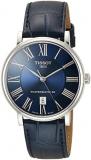 Tissot mens Carson Auto Stainless Steel Dress Watch Blue T1224071604300
