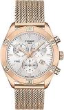 Tissot womens PR 100 Sport Chic Stainless Steel Casual Watch Rose Gold T1019173303100