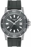 Tissot Mens Supersport Gent 316L Stainless Steel case Quartz Watch, Grey, Rubber, 22 (T1256101708100)