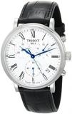 Tissot Mens Carson Premium Chronograph 316L Stainless Steel case Swiss Quartz Watch, Black, Leather, 20 (T1224171603300)
