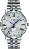 Tissot Mens Carson Premium Gent Moonphase 316L Stainless Steel case Swiss Quartz Watch, Grey, Stainless Steel, 20 (T1224231103300)
