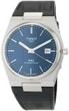 Tissot Mens PRX Powermatic 80 316L Stainless Steel case Automatic Watch, Blue, Leather, 12 (T1374071604100)