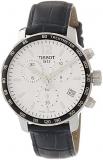 Tissot Mens Quickster 316L Stainless Steel case Swiss Quartz Watch, Blue, Leather,19 (T0954171603703)
