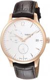 Tissot Mens Tradition GMT 316L Stainless Steel case with Rose Gold PVD Coating Quartz Watch, Brown, Leather, 20 (T0636393603700)