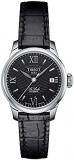 Tissot Womens Le Locle 316L Stainless Steel case Swiss Automatic Watch, Black, Leather, 12 (T41112357)