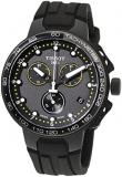Tissot Mens T-Race Cycling 316L Stainless Steel case with Black PVD Coating Quartz Watch, Black, Silicon, (T1114173705702)