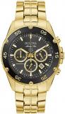 Bulova Men's Marine Star Gold Chronograph Stainless Steel Watch, Black Dial Style: 98B406