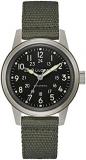 Bulova Men's Military Heritage Hack Veteran's Watchmaking Initiative Watch in Stainless Steel with 3-Hand Automatic, Black NATO Leather Strap Style: 96A259