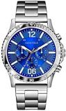 Caravelle by Bulova Men's Sport Chronograph Quartz Silver Tone Stainless Steel Watch, Blue Dial Style: 43A145