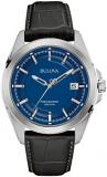Bulova Men's Precisionist 3-Hand Calendar Leather Strap Watch