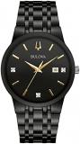 Bulova Men's Modern Gold Tone Stainless Steel 3-Hand Calendar Date Quartz Watch, Diamond Dial