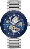 Bulova Men's Modern 3-Hand Automatic Watch, Open Aperture Dial and Edge to Edge Crystal