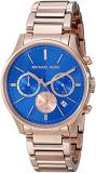 Michael Kors Chronograph Blue Dial Rose Gold-Tone Mens Watch MK5911