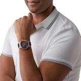 Michael Kors MK8295 Mens Chronograph Rose Gold Tone Stainless Steel Case Rubber Strap Blue Tone Dial Date Display