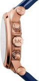 Michael Kors MK8295 Mens Chronograph Rose Gold Tone Stainless Steel Case Rubber Strap Blue Tone Dial Date Display