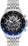 Michael Kors Men's Bayville Automatic Watch with Stainless Steel Strap, Silver, 22 (Model: MK9045)