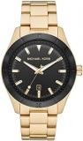 Michael Kors Men's Watch Layton, 44mm case Size, Three Hand Date Movement, Stainless Steel Strap, Gold, MK8816-AMZUK