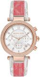 Michael Kors Women's Parker Stainless Steel Quartz Watch with PVC Strap, Multicolor, 20 (Model: MK6951)