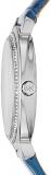 Michael Kors MK2661 Cinthia Stainless-Steel and Denim Blue Leather Three-Hand Watch