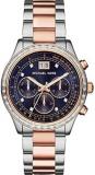 Michael Kors Women's Brinkley Rose-Tone/Navy Blue Stainless Steel Watch