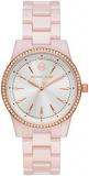 Michael Kors Women's Watch Ritz, 37 mm case Size, Three Hand Movement, Ceramic Strap, Pink, 37mm, Bracelet