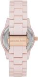 Michael Kors Women's Watch Ritz, 37 mm case Size, Three Hand Movement, Ceramic Strap, Pink, 37mm, Bracelet