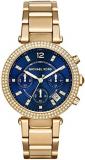 Michael Kors MK6262 Gold Parker Chronograph Blue DIAL Womens Watch