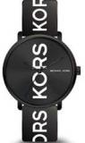 Michael Kors MK2828 Charley Three-Hand Black Dial Black Silicone Band Women's Wa...