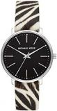 Michael Kors Pyper Three-Hand Zebra-Print Leather Strap